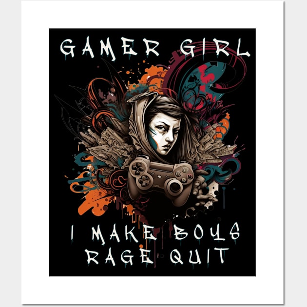 Funny Gamer Girl Shirt | Gamer Girl Gift | Gaming Graffiti T-shirt | Gaming lovers Shirt Wall Art by Relentless Bloodlines